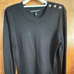 Black dressy sweater from WHBM, button detail, heavier weight